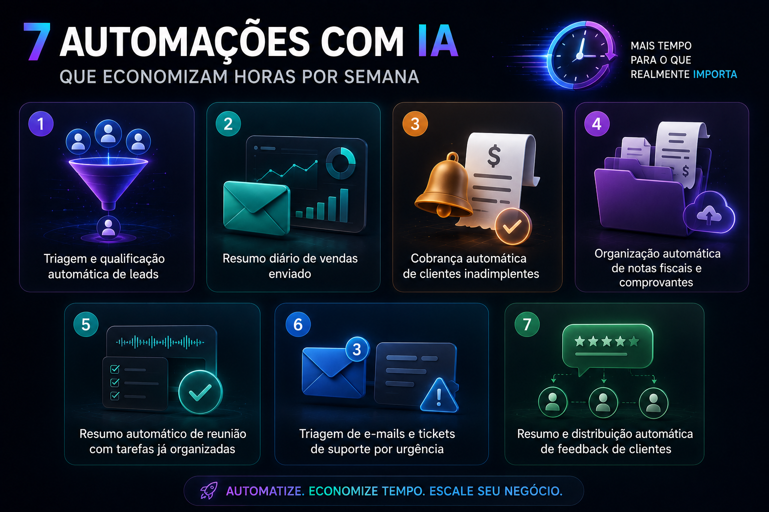 7 Automacoes com IA que Economizam Horas por Semana