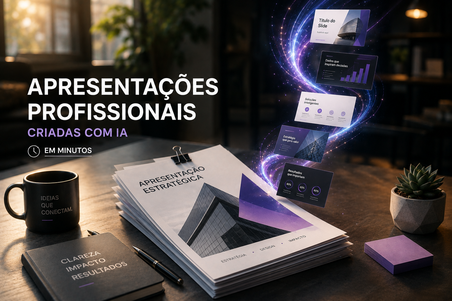 Como criar uma apresentacao profissional em minutos com IA