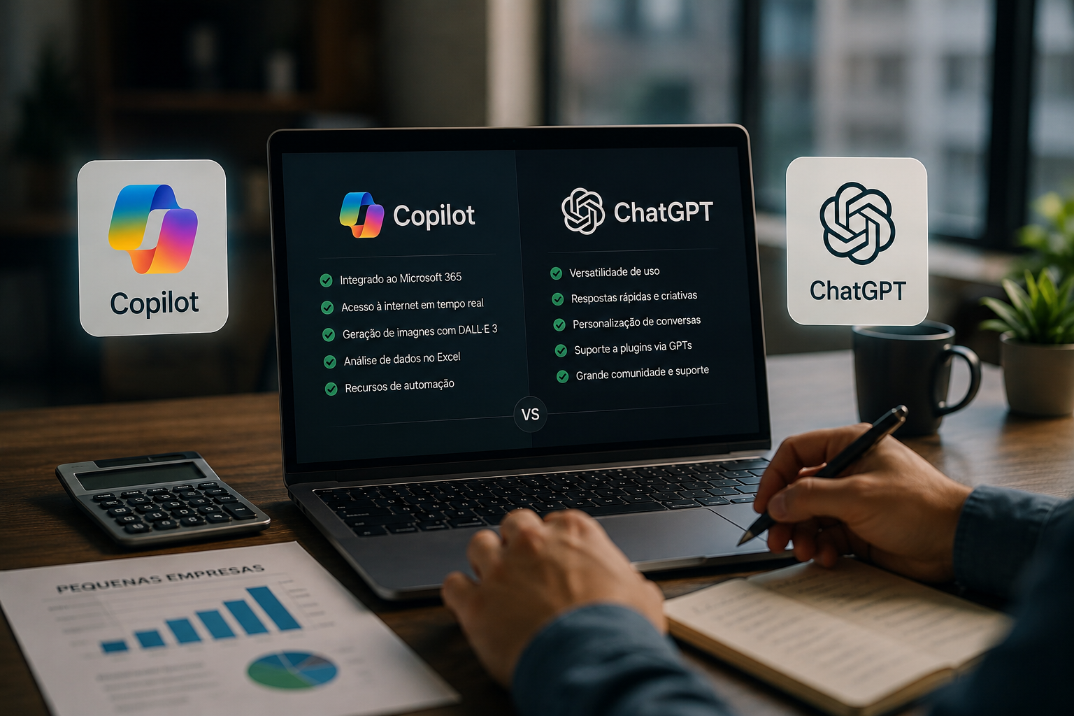 Copilot ou ChatGPT qual vale mais a pena para pequenas empresas