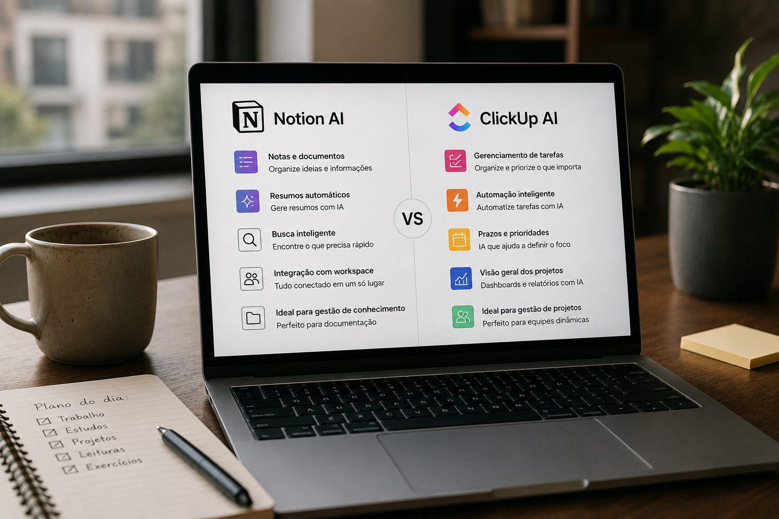Notion AI vs ClickUp AI qual organiza melhor sua rotina